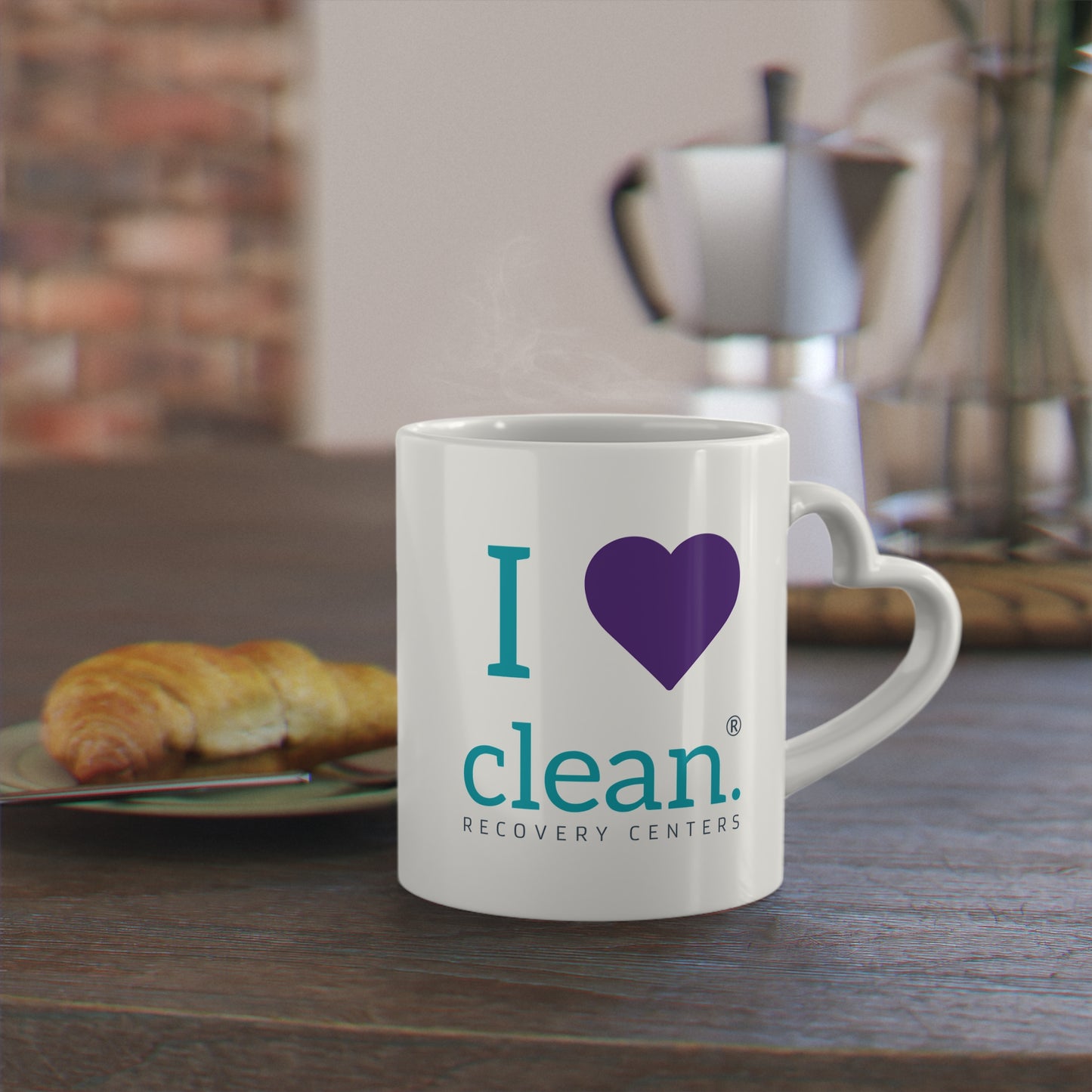 I Love Clean Heart Handle Coffee Mug