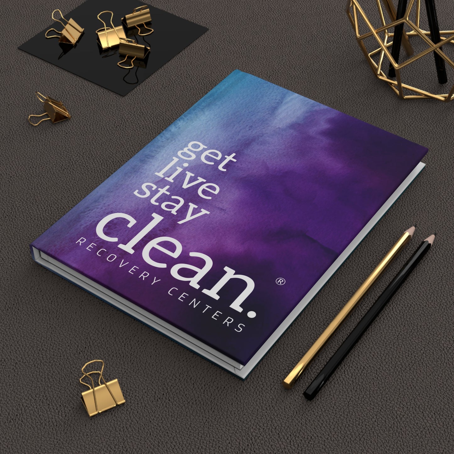 Get Live Stay Clean Watercolor Hardcover Journal