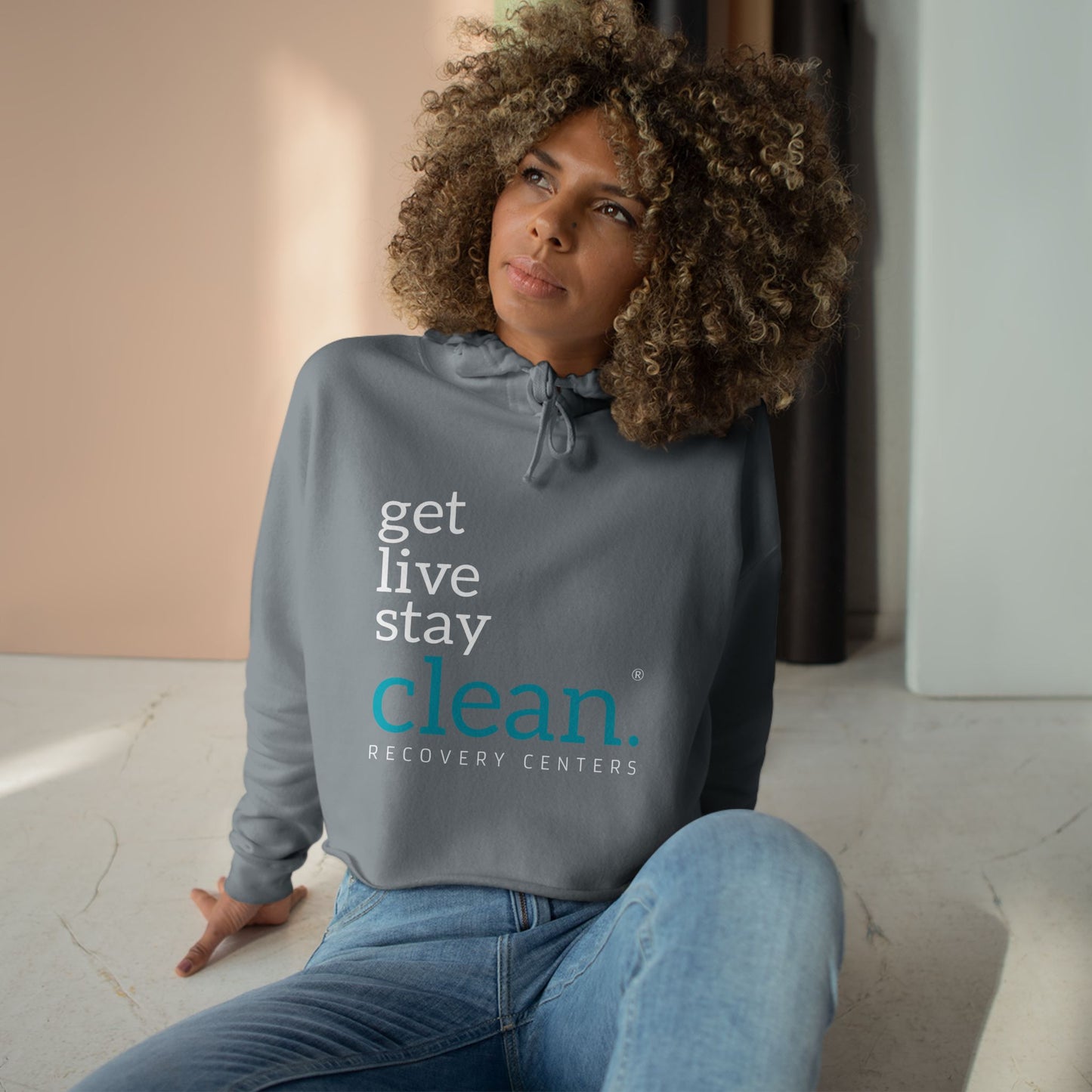 Get, Live, Stay Clean Cropped Hoodie