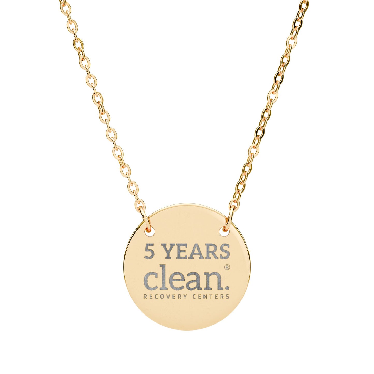 5 Years Clean Engraved Circle Necklace