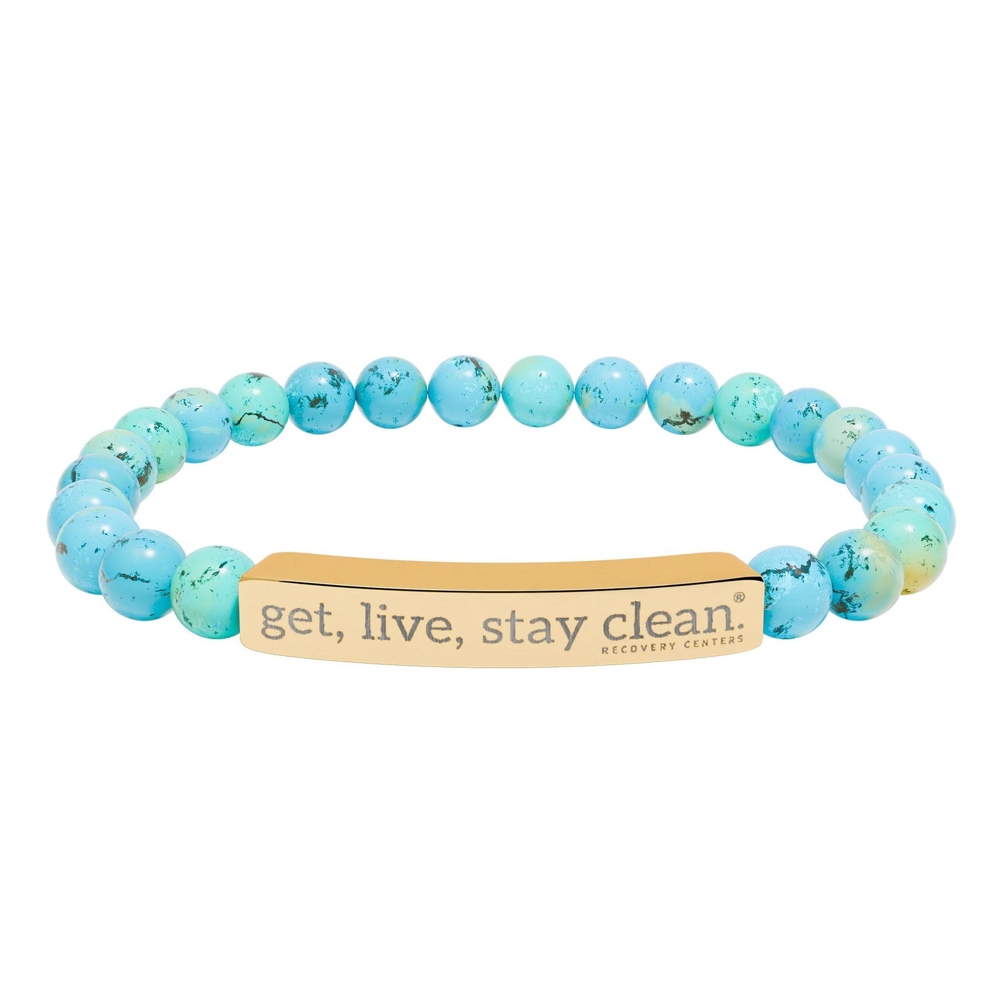 Get Live Stay Clean Engraved Natural Stone Stretch Bracelet