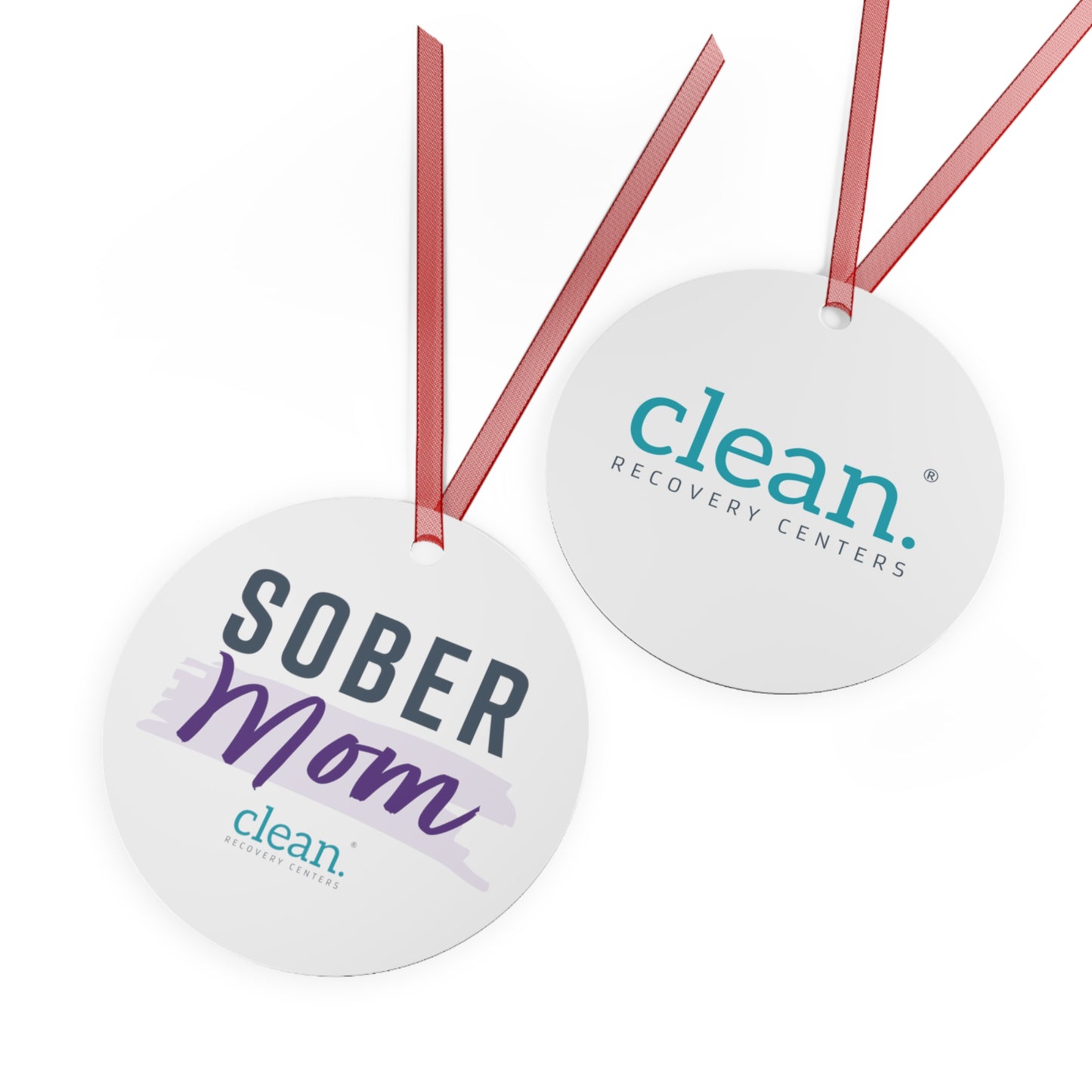 Sober Mom Metal Ornament