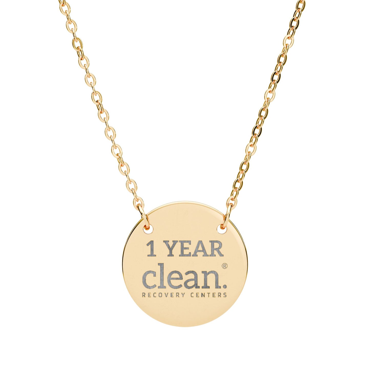 1 Year Clean Engraved Circle Necklace