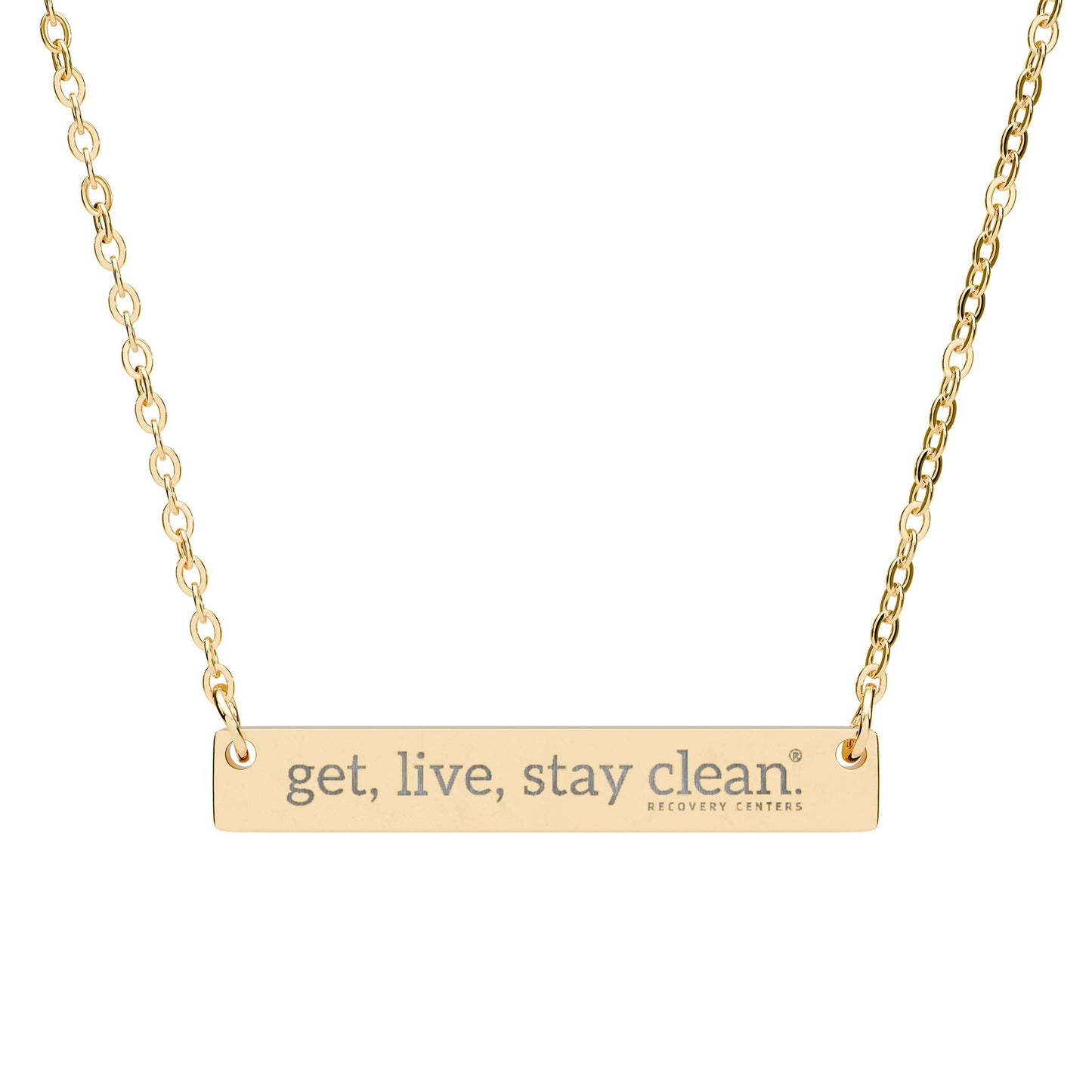 Get Live Stay Clean Engraved Bar Necklace