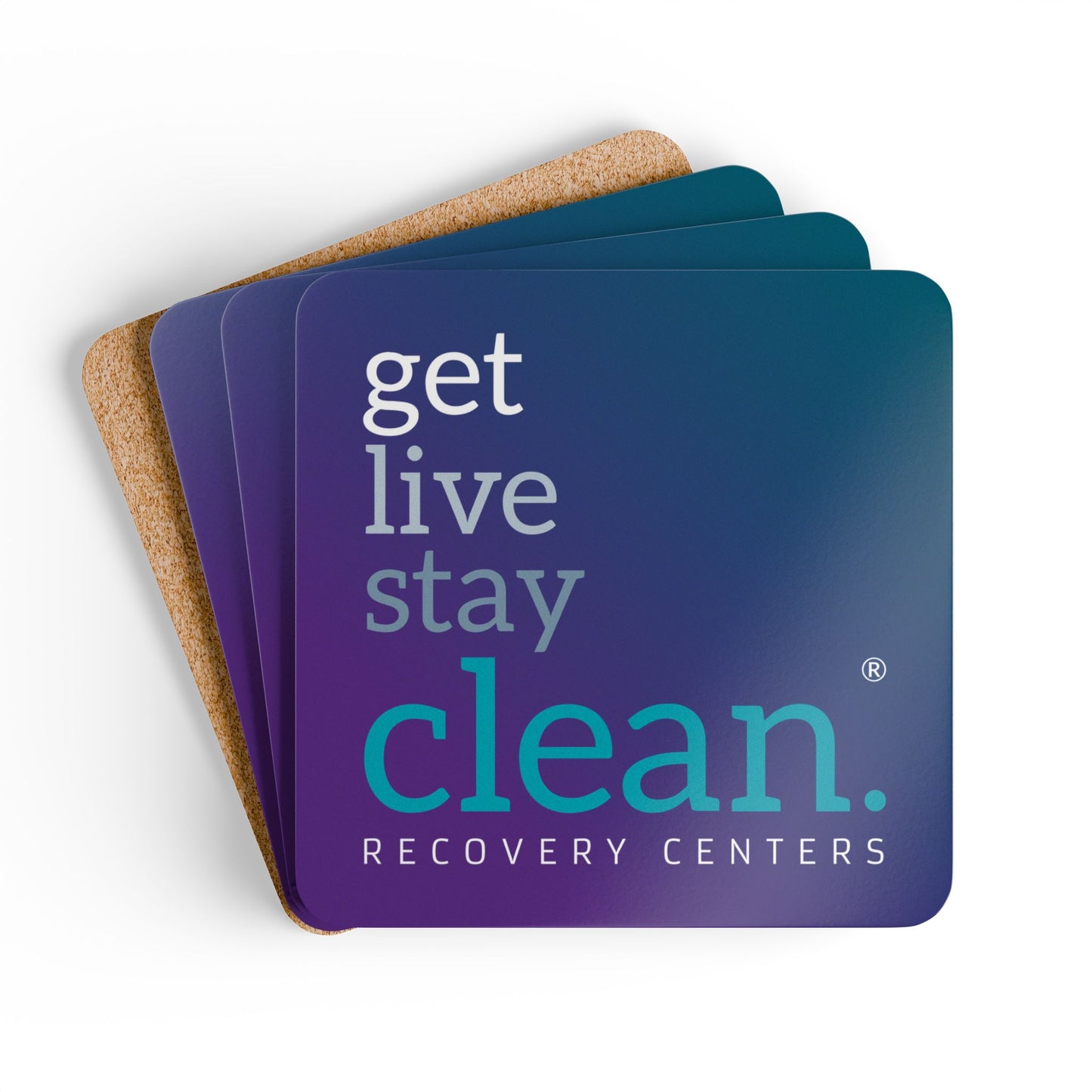 Get Live Stay Clean Gradient Coaster Set (4)