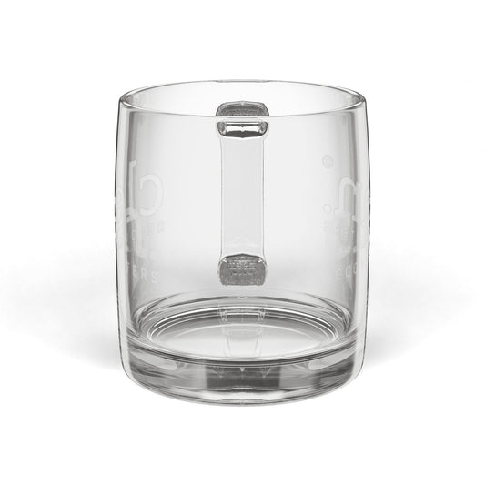 Clean Logo Engraved Glass Coffee Mug
