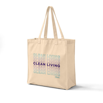Clean Living Reusable Canvas Grocery Bag