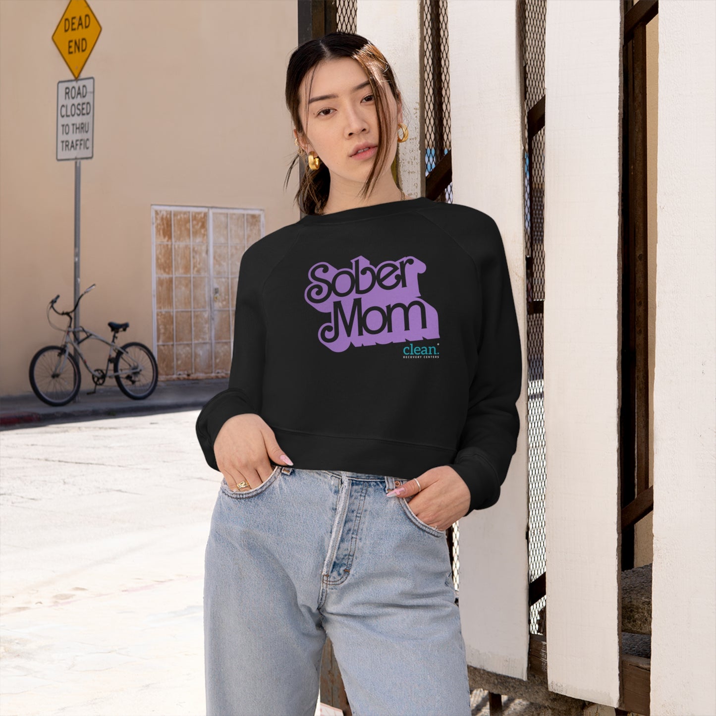 Sober Mom Cropped Fleece Pullover