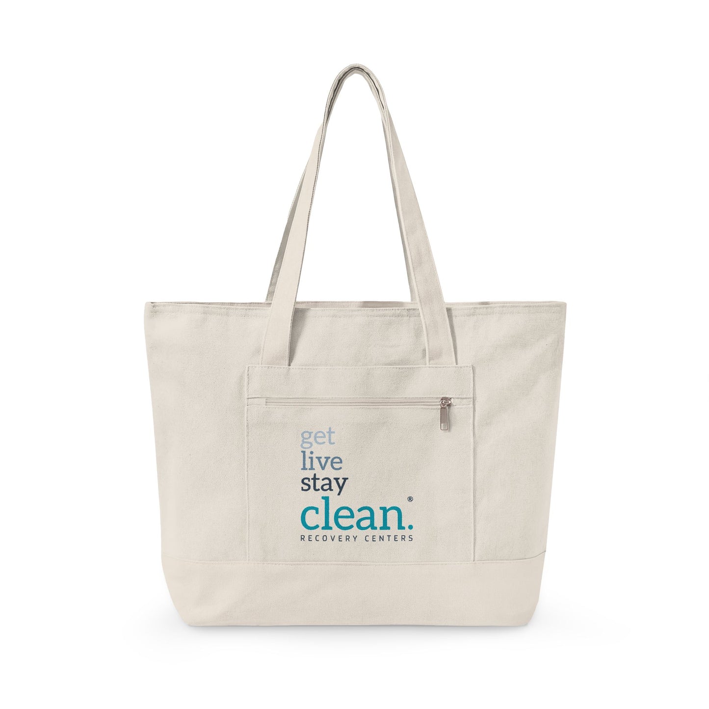 Get Live Stay Clean Zippered Canvas Tote Bag