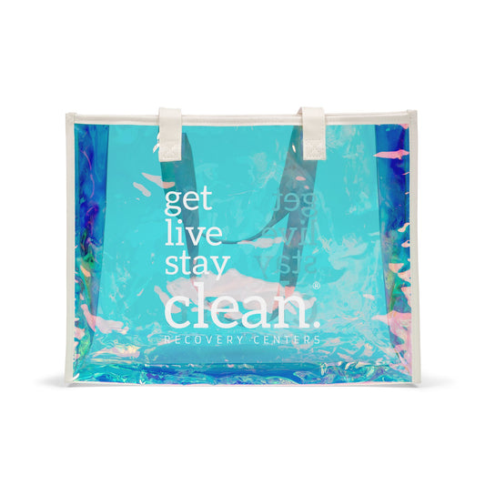 Get Live Stay Clean Holographic Beach Bag