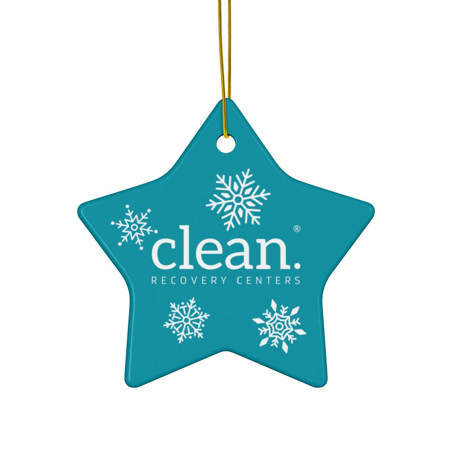 Clean logo Snowy Ceramic Ornament