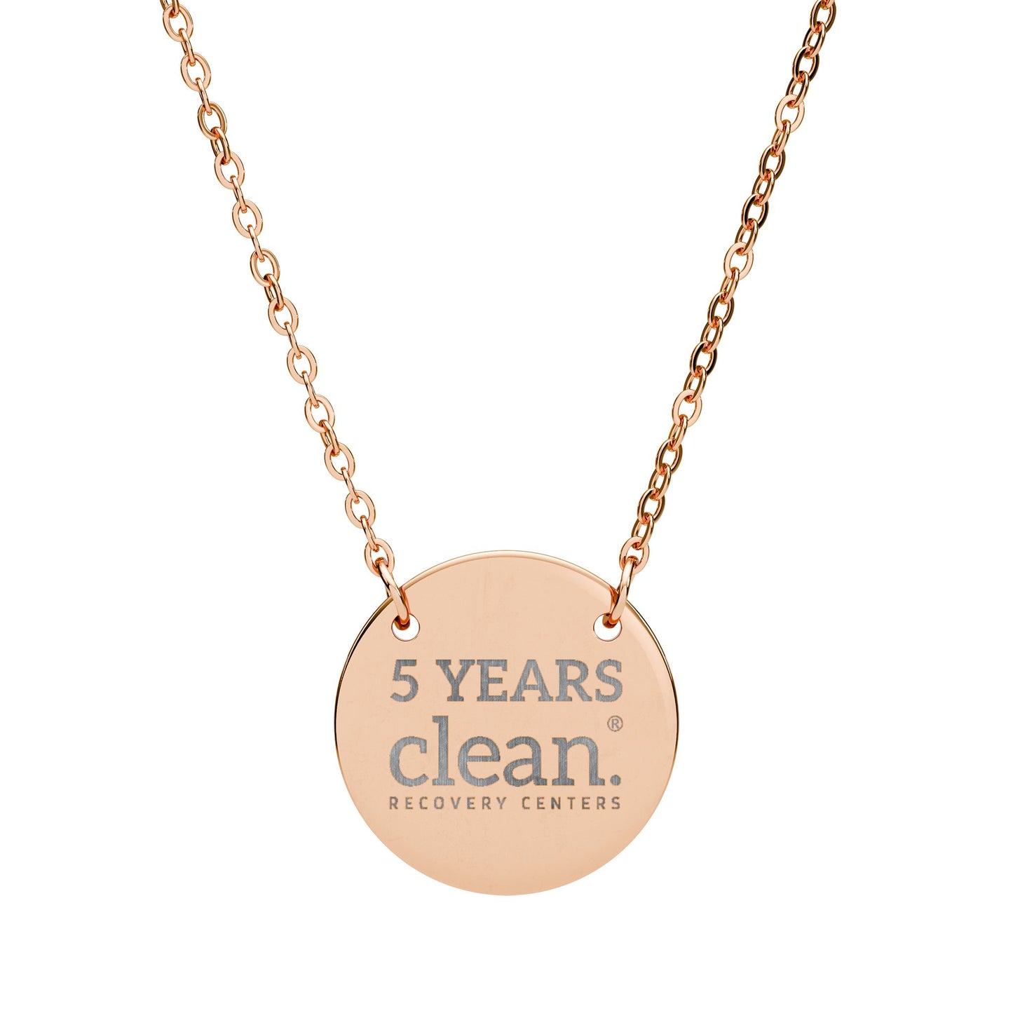 5 Years Clean Engraved Circle Necklace