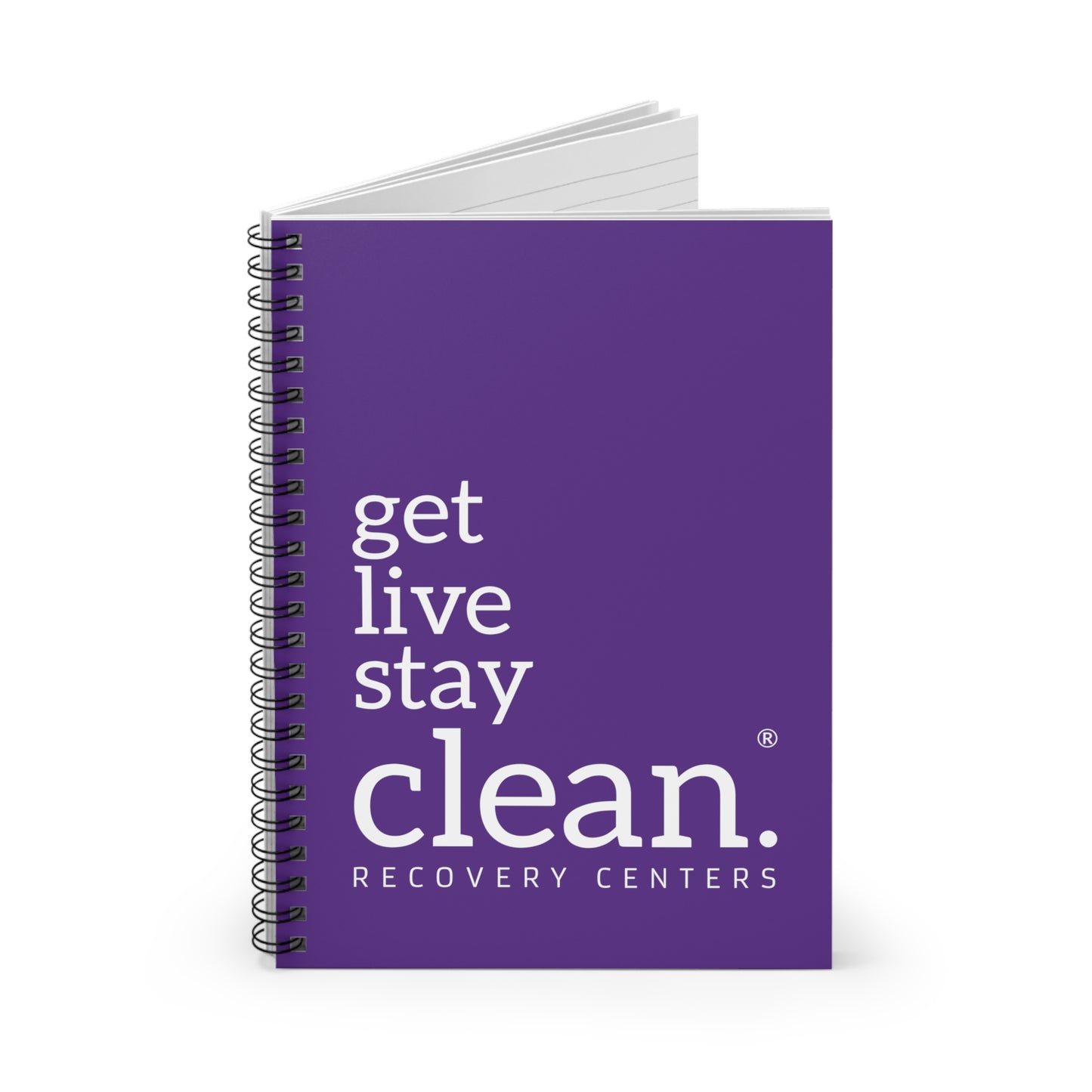 Purple Get, Live, Stay Clean Spiral Notebook - Ruled Line