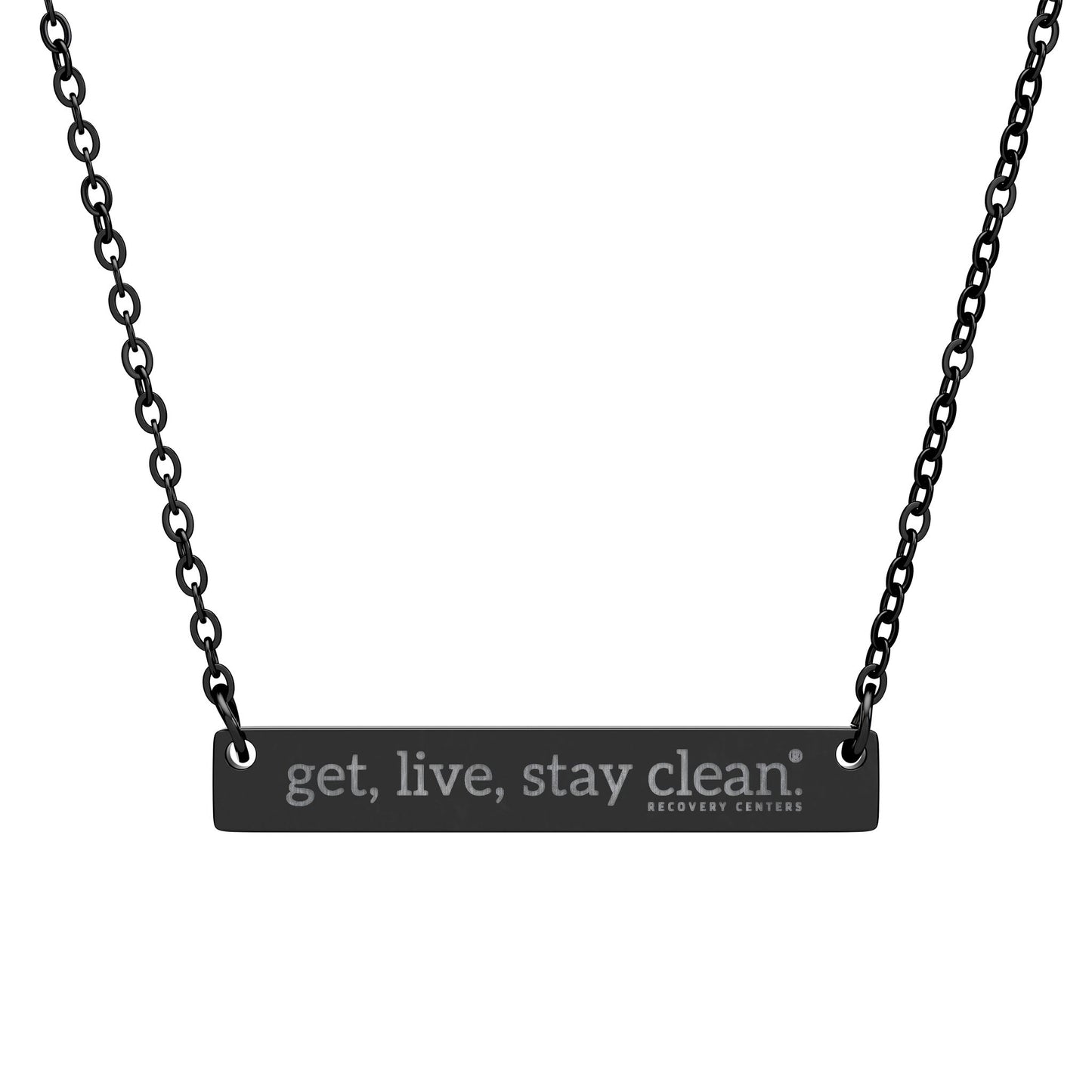 Get Live Stay Clean Engraved Bar Necklace