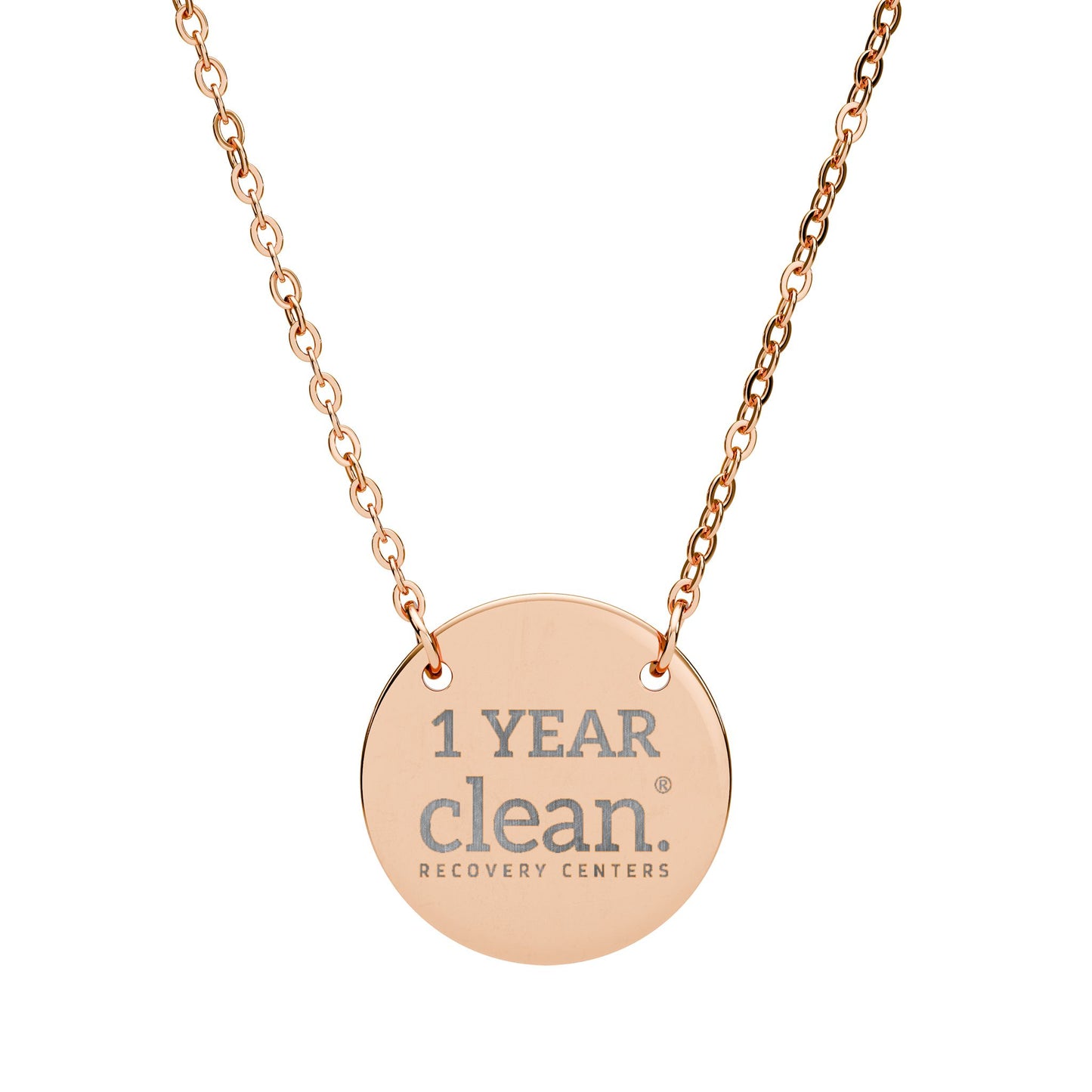 1 Year Clean Engraved Circle Necklace