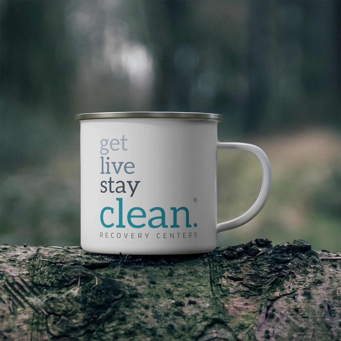 Get, Live, Stay Clean Enamel Camping Mug