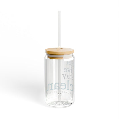Get Live Stay Clean 16oz Glass Tumbler