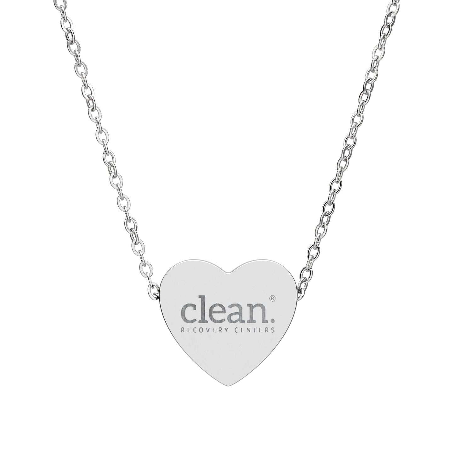 Clean Logo Engraved Heart Necklace
