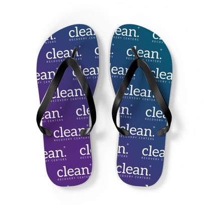 Clean Logo Pattern Gradient Flip Flops