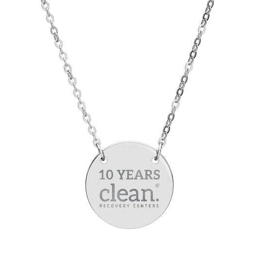 10 Years Clean Engraved Circle Necklace