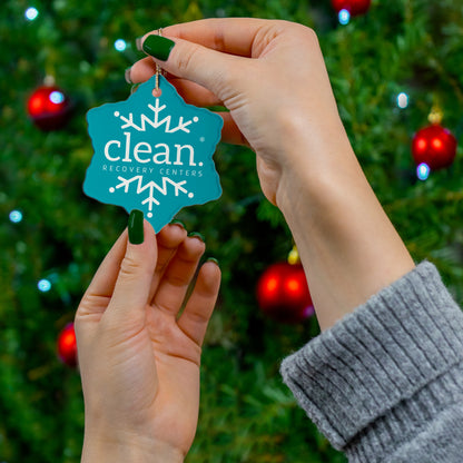 Clean logo Snowy Ceramic Ornament