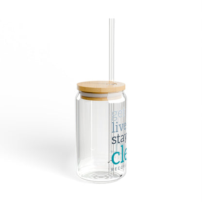 Get Live Stay Clean 16oz Glass Tumbler