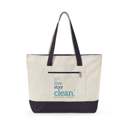 Get Live Stay Clean Zippered Canvas Tote Bag