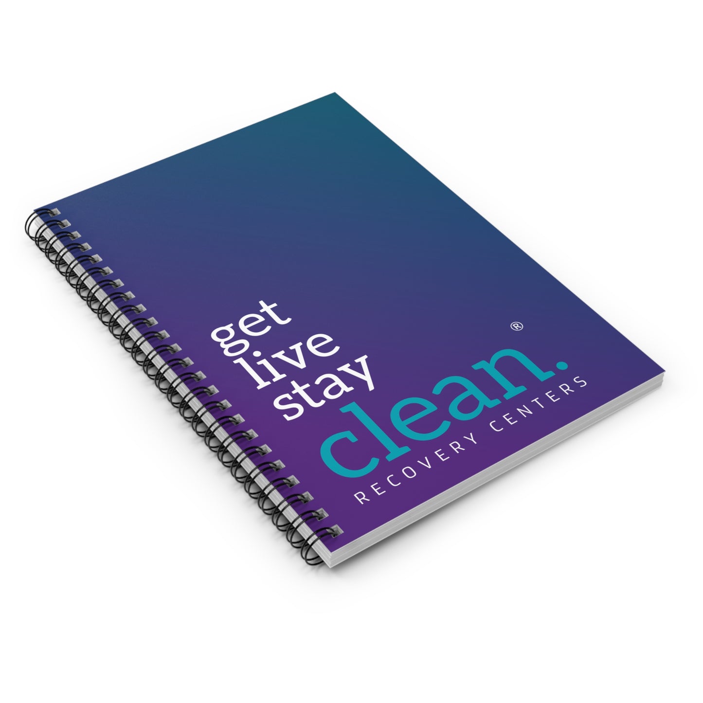 Get Live Stay Clean Gradient Ruled Spiral Notebook