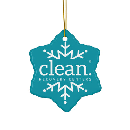Clean logo Snowy Ceramic Ornament