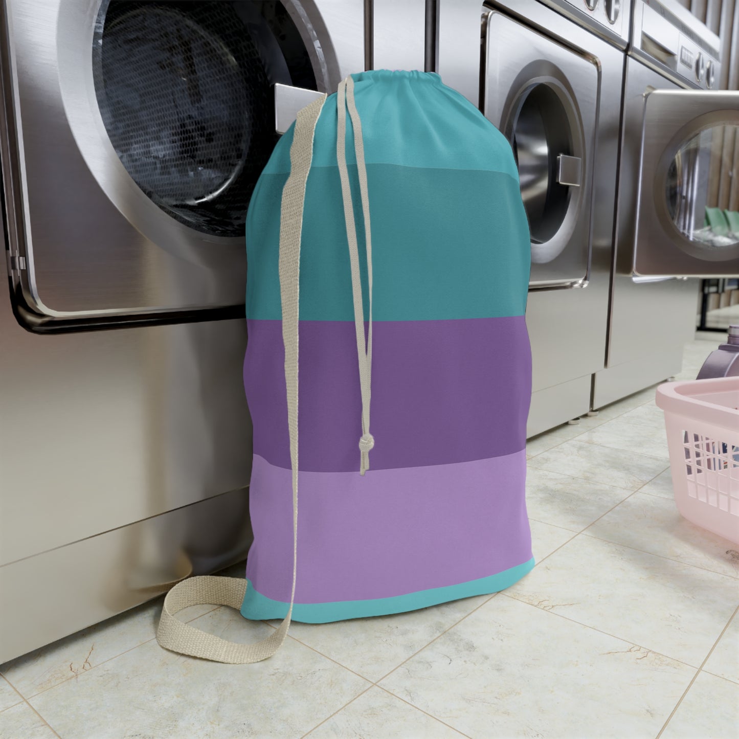 Clean Coastal Colorblock Laundry Bag