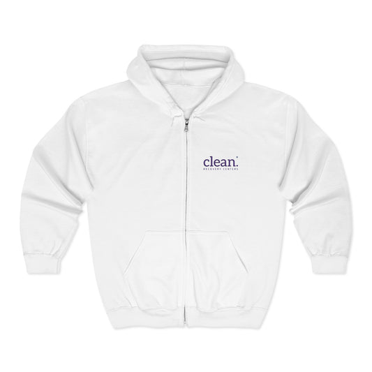 Clean Logo Embroidered Full-Zip Hoodie