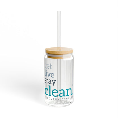 Get Live Stay Clean 16oz Glass Tumbler