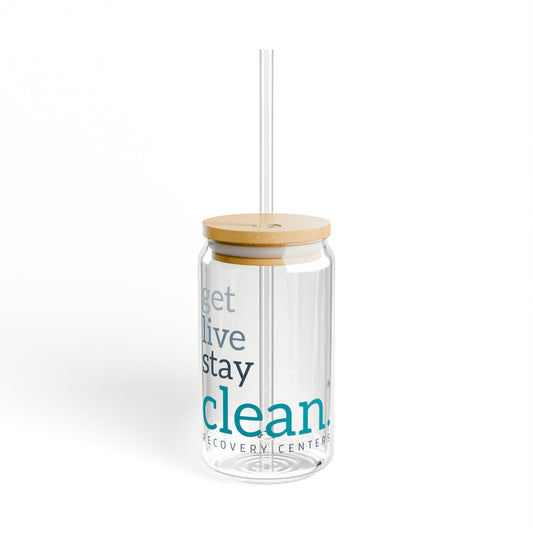 Get Live Stay Clean 16oz Glass Tumbler