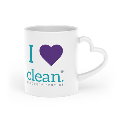I Love Clean Heart Handle Coffee Mug