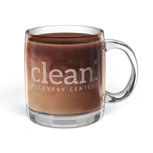 Clean Logo Engraved Glass Coffee Mug