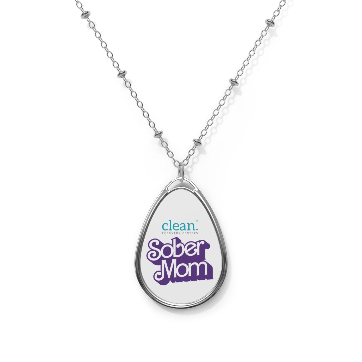 Sober Mom Oval Necklace