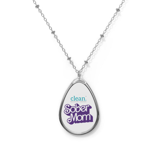 Sober Mom Oval Necklace