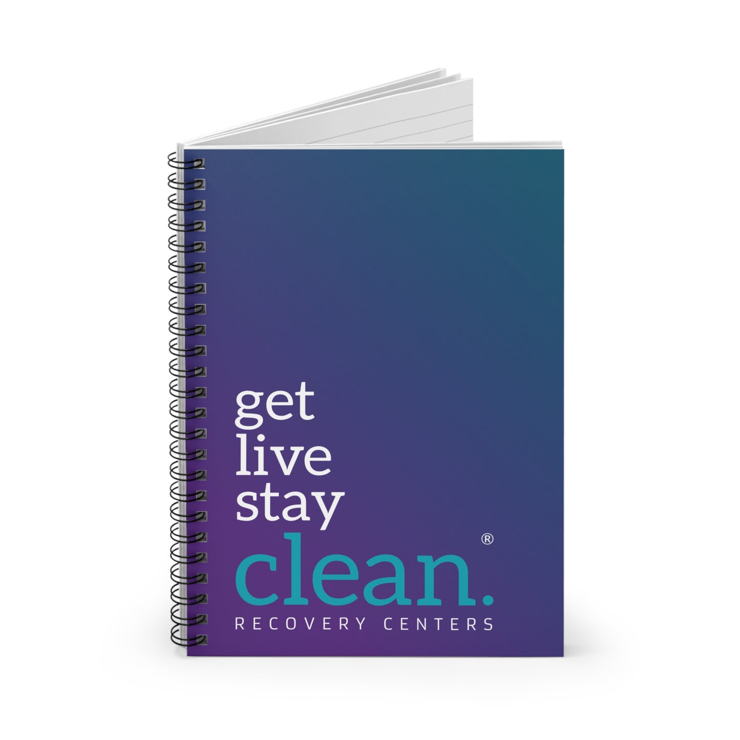 Get Live Stay Clean Gradient Ruled Spiral Notebook