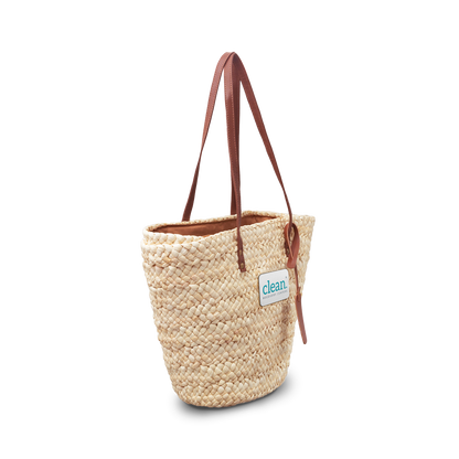 Clean Logo Beach & Market Straw Tote