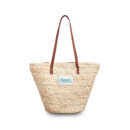 Clean Logo Beach & Market Straw Tote