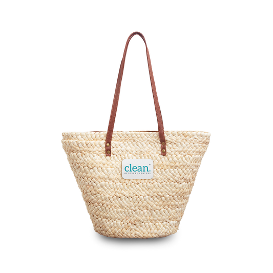Clean Logo Beach & Market Straw Tote