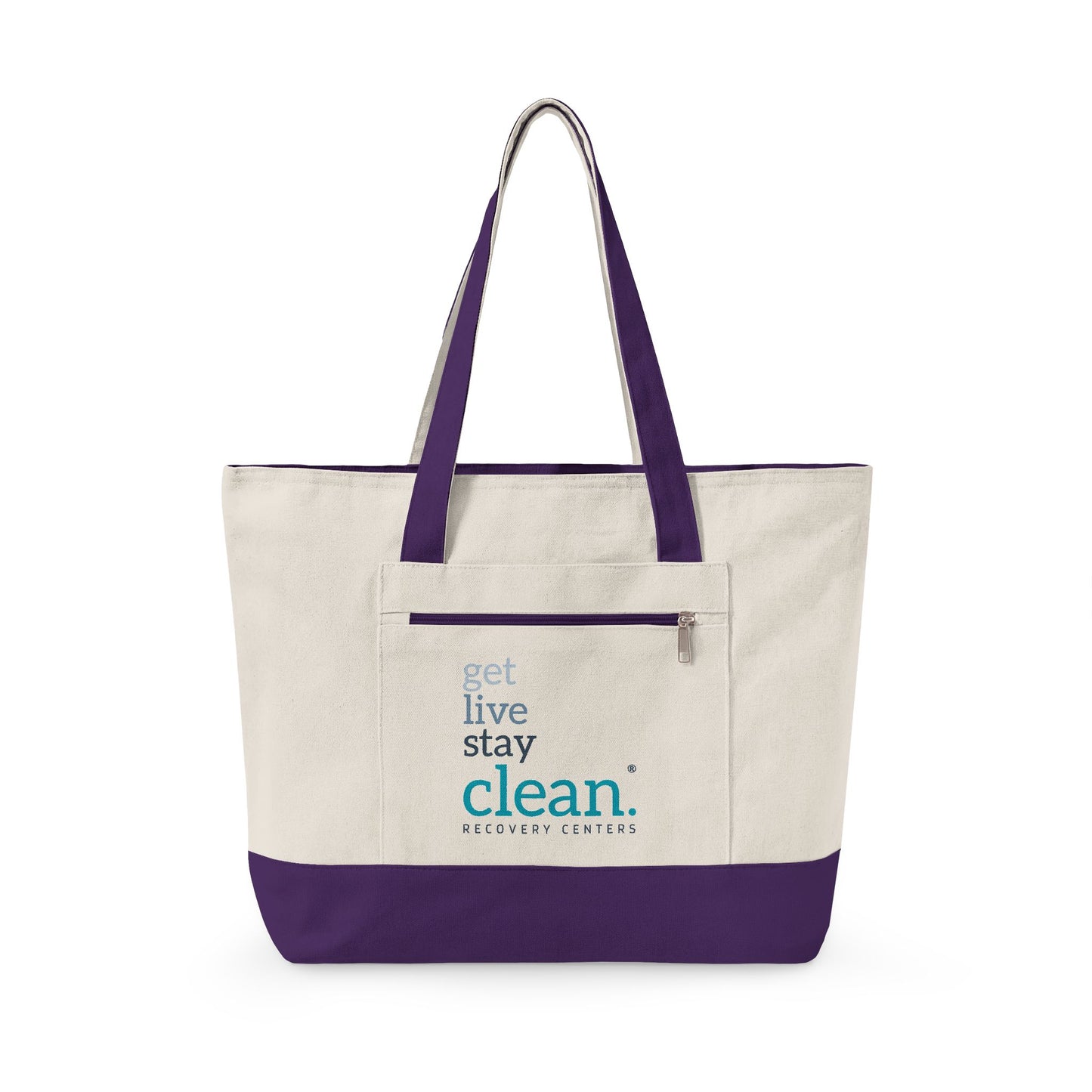 Get Live Stay Clean Zippered Canvas Tote Bag