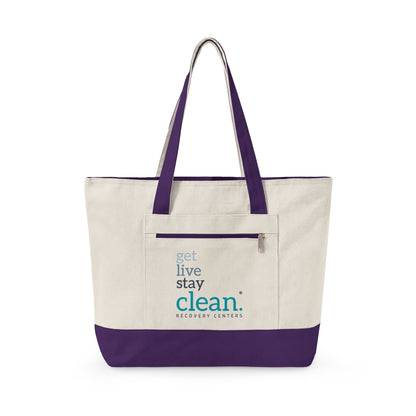 Get Live Stay Clean Zippered Canvas Tote Bag