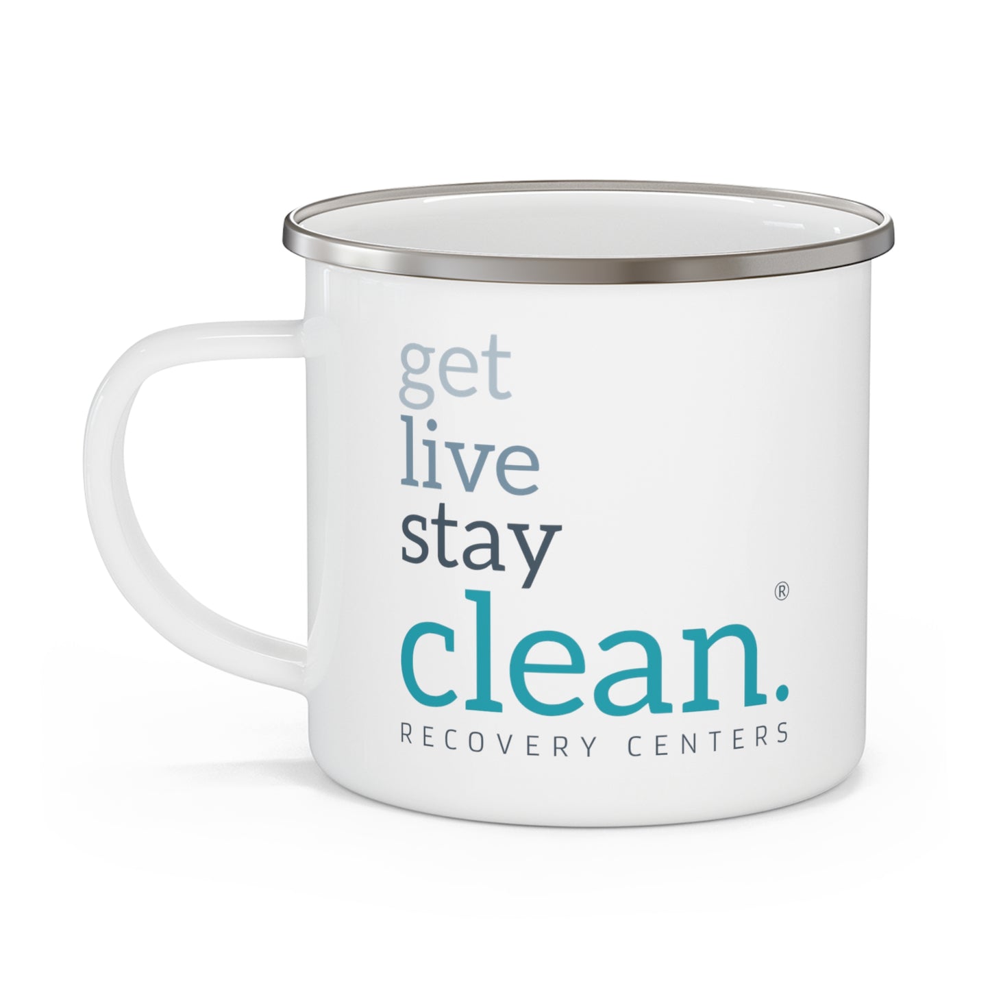 Get, Live, Stay Clean Enamel Camping Mug