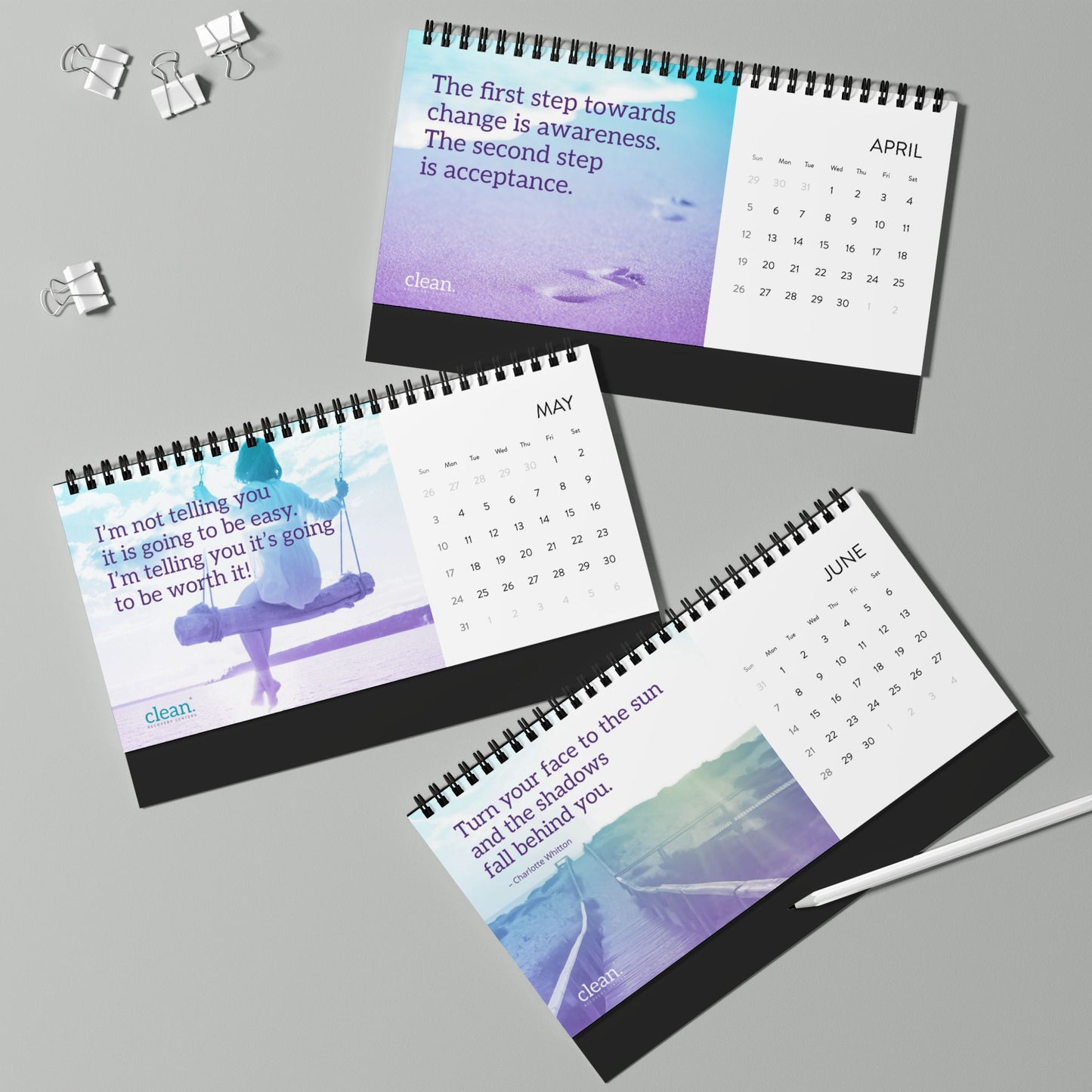 Clean Recovery Centers 2026 Desktop Calendar