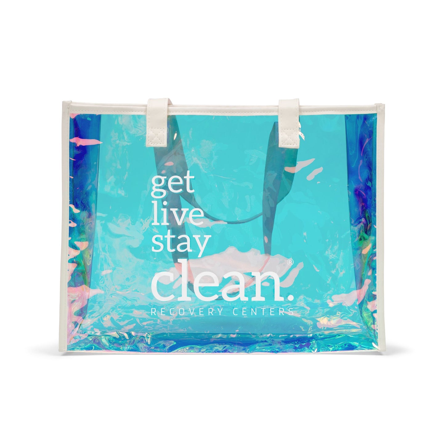 Get Live Stay Clean Holographic Beach Bag