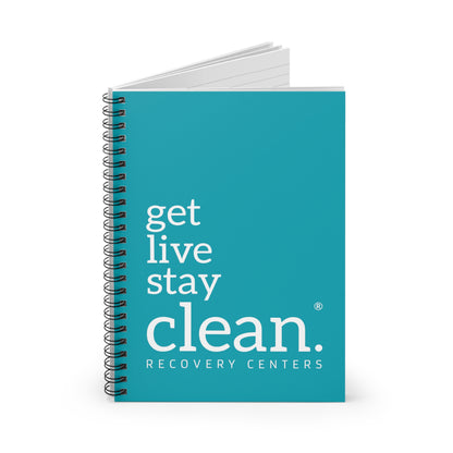 Teal Get, Live, Stay Clean Spiral Notebook - Ruled Line