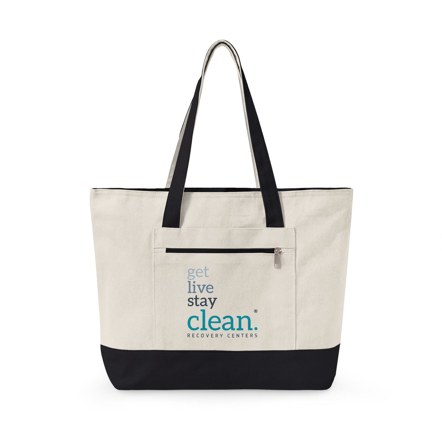 Get Live Stay Clean Zippered Canvas Tote Bag