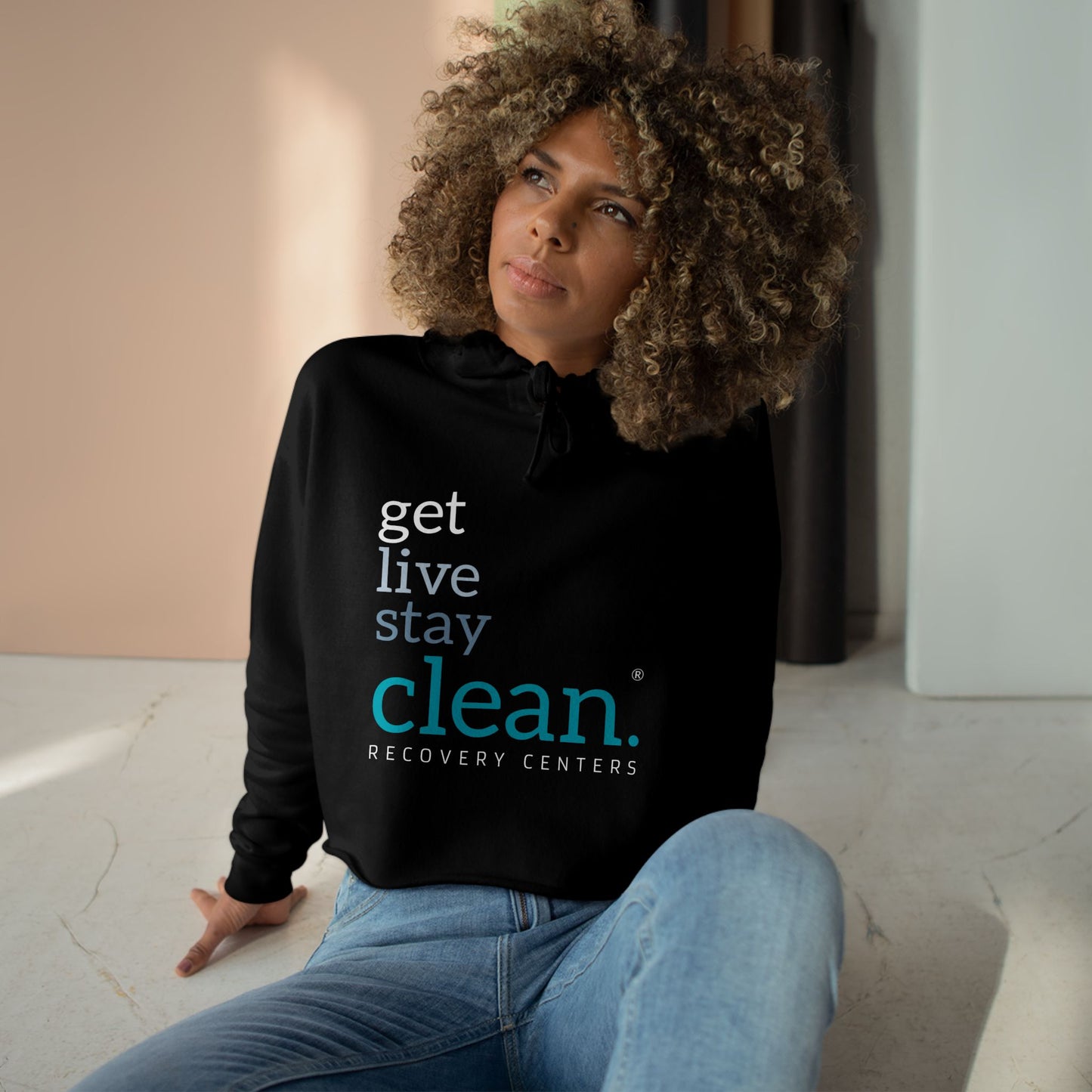 Get, Live, Stay Clean Cropped Hoodie