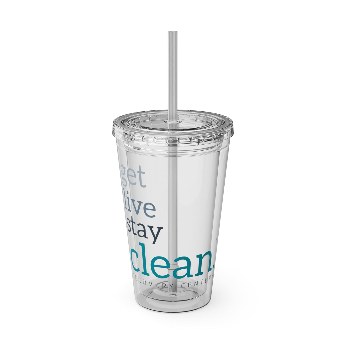 Get, Live, Stay Clean 16oz Sunsplash Tumbler with Straw